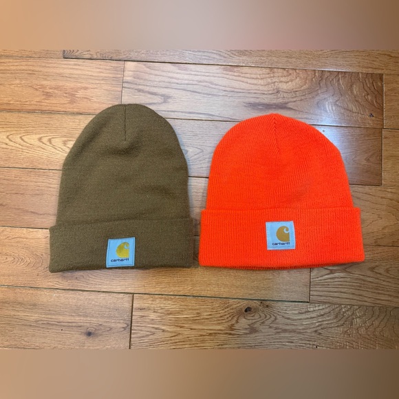 Carhartt Other - Carhartt Beanies in Hunter Orange & Brown
